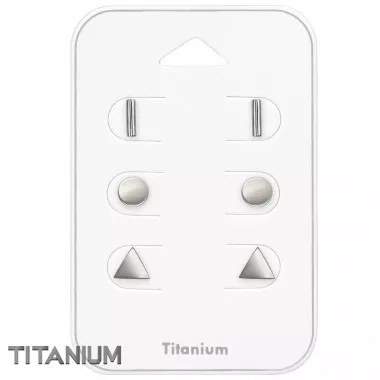 Circle, Triangle And Bar - Titanium Steel Jewelry Sets SD49001