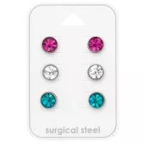 6mm Round - 316L Surgical Grade Stainless Steel Steel Jewelry Sets SD49599