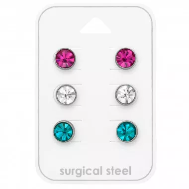 6mm Round - 316L Surgical Grade Stainless Steel Steel Jewelry Sets SD49599
