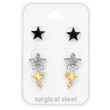 Stars - 316L Surgical Grade Stainless Steel Steel Jewelry Sets SD49602