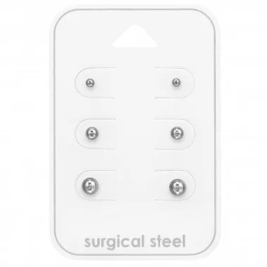 Round 2Mm, 3mm And 4mm - 316L Surgical Grade Stainless Steel Steel Jewelry Sets SD49604