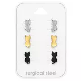 Cat - 316L Surgical Grade Stainless Steel Steel Jewelry Sets SD49605