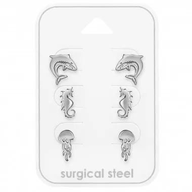 Ocean Themed - 316L Surgical Grade Stainless Steel Steel Jewelry Sets SD49607