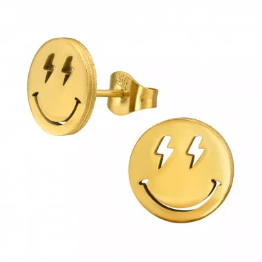Smiley - 316L Surgical Grade Stainless Steel Stainless Steel Ear studs SD49448