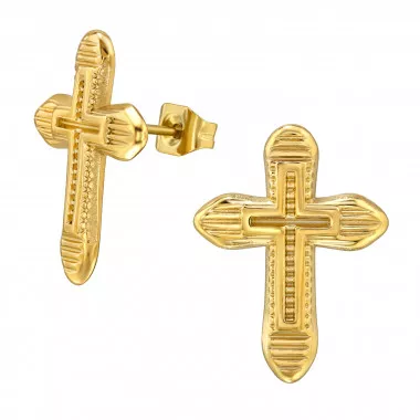 Cross - 316L Surgical Grade Stainless Steel Stainless Steel Ear studs SD49465