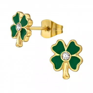 Lucky Clover - 316L Surgical Grade Stainless Steel Stainless Steel Ear studs SD49585
