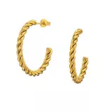 Twisted Half Hoop - 316L Surgical Grade Stainless Steel Stainless Steel Ear studs SD49766