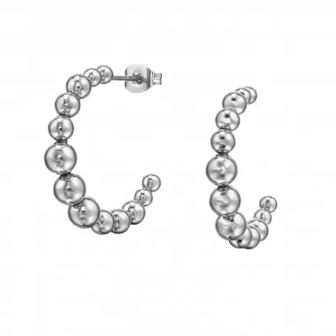 Dots Half Hoop - 316L Surgical Grade Stainless Steel Stainless Steel Ear studs SD49792