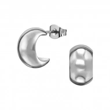 7mm Wide Half Hoop - 316L Surgical Grade Stainless Steel Stainless Steel Ear studs SD49803